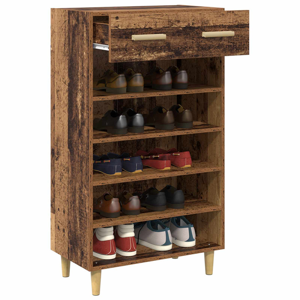 Schuhschrank mit Regal Altholz 60 x 35 x 105 cm Holzwerkstoff
