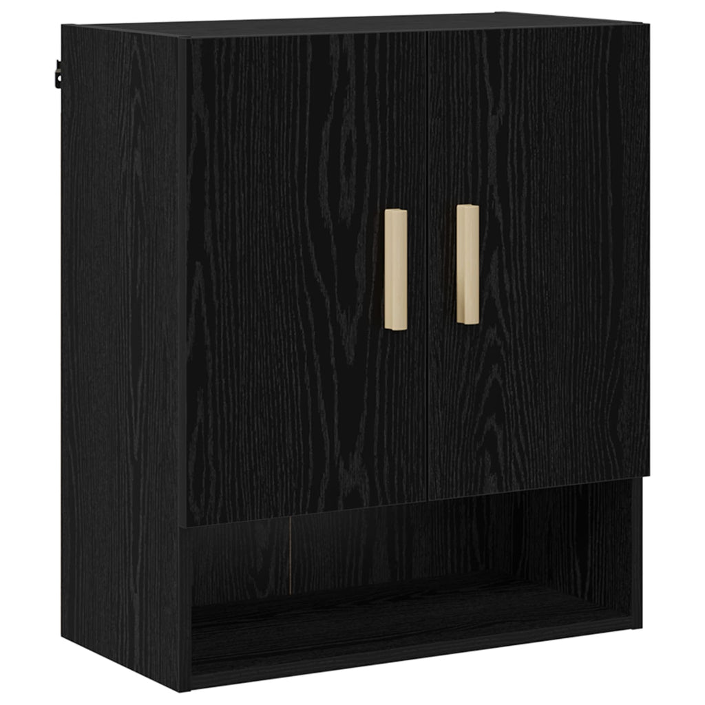 Wandschrank Schwarz Eichen-Optik 60 x 31 x 70 cm Holzwerkstoff