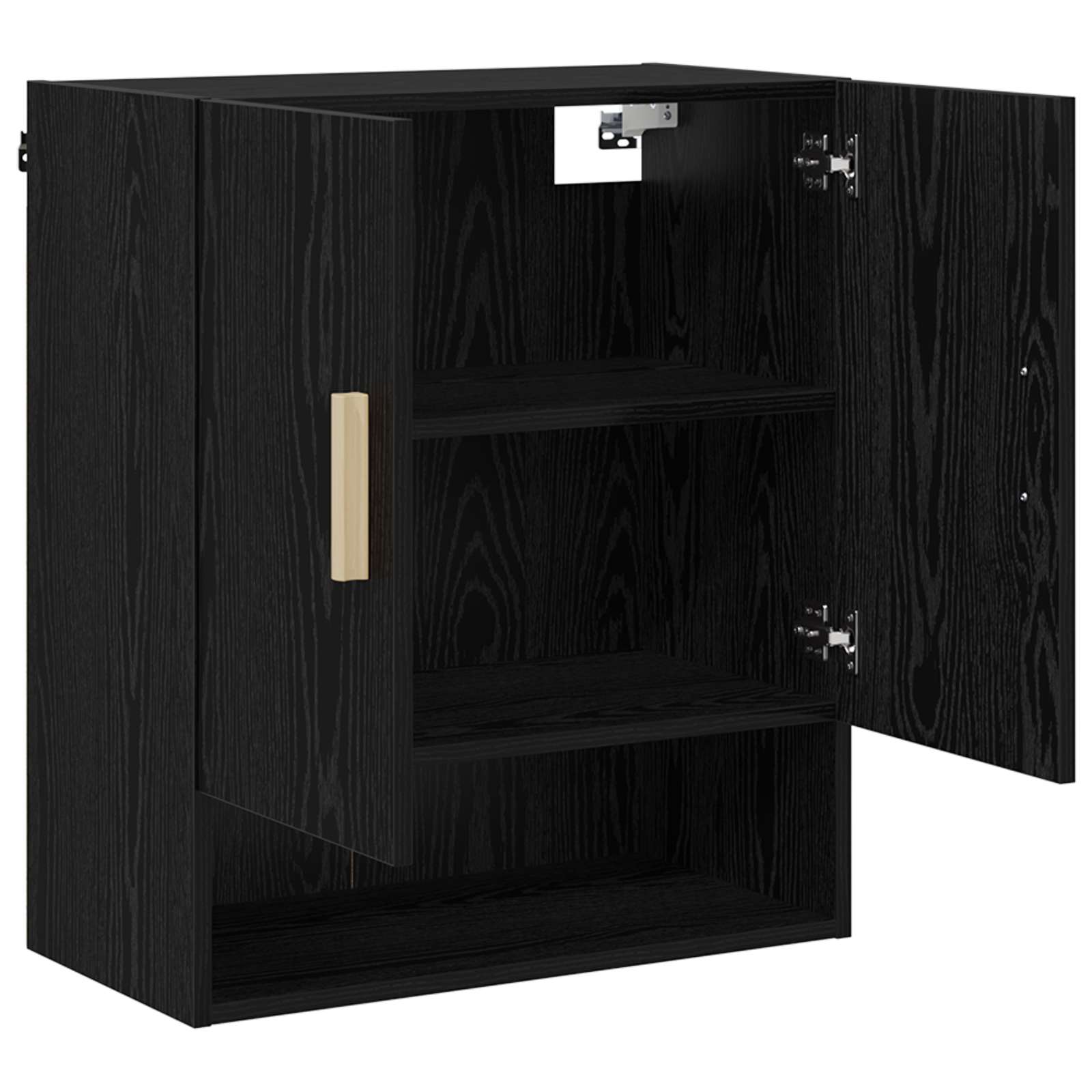 Wandschrank Schwarz Eichen-Optik 60 x 31 x 70 cm Holzwerkstoff