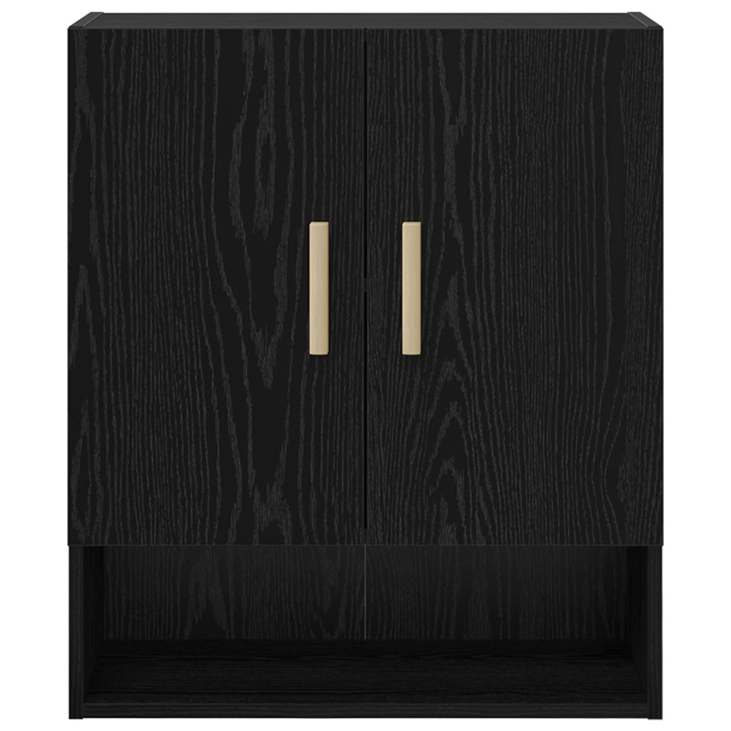 Wandschrank Schwarz Eichen-Optik 60 x 31 x 70 cm Holzwerkstoff