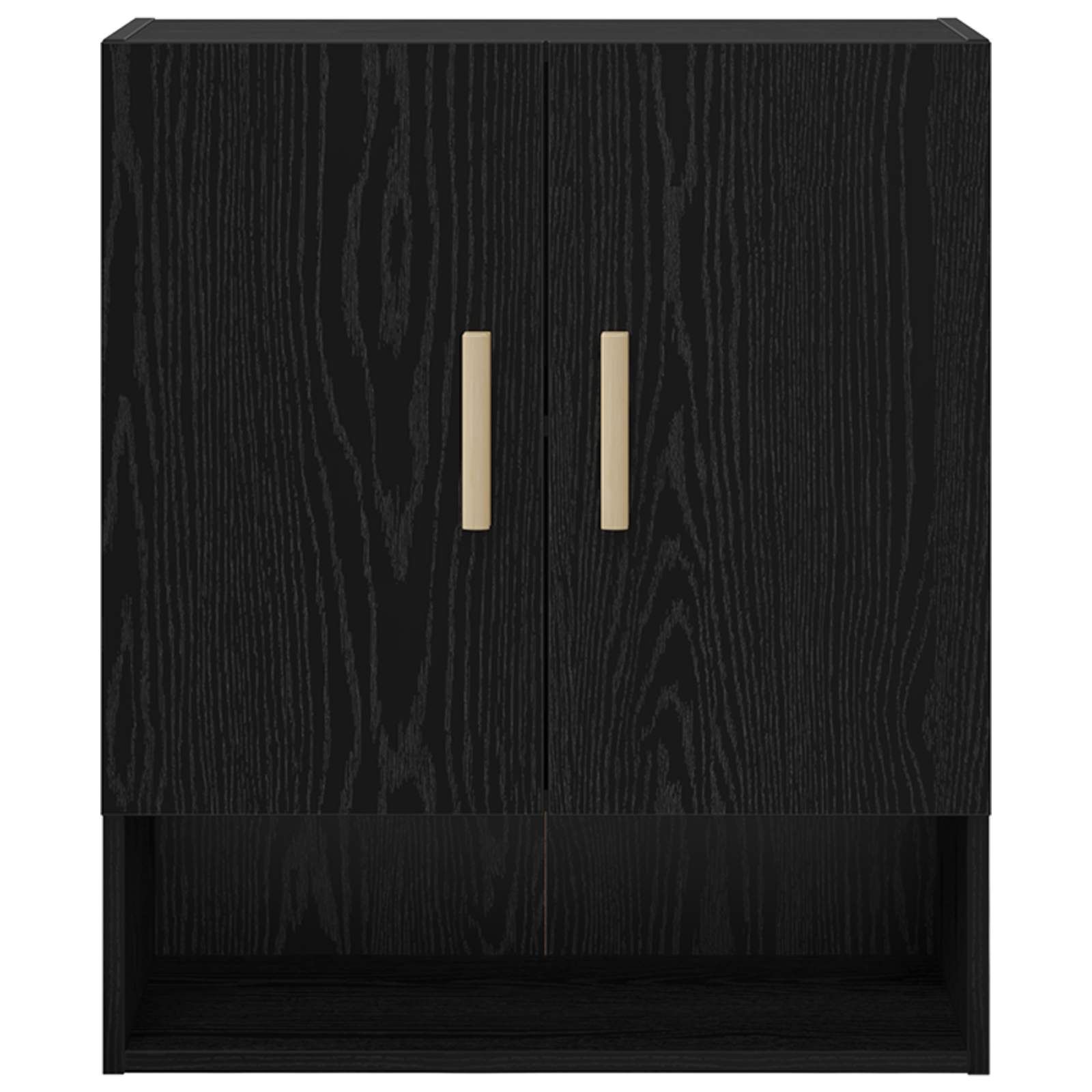 Wandschrank Schwarz Eichen-Optik 60 x 31 x 70 cm Holzwerkstoff