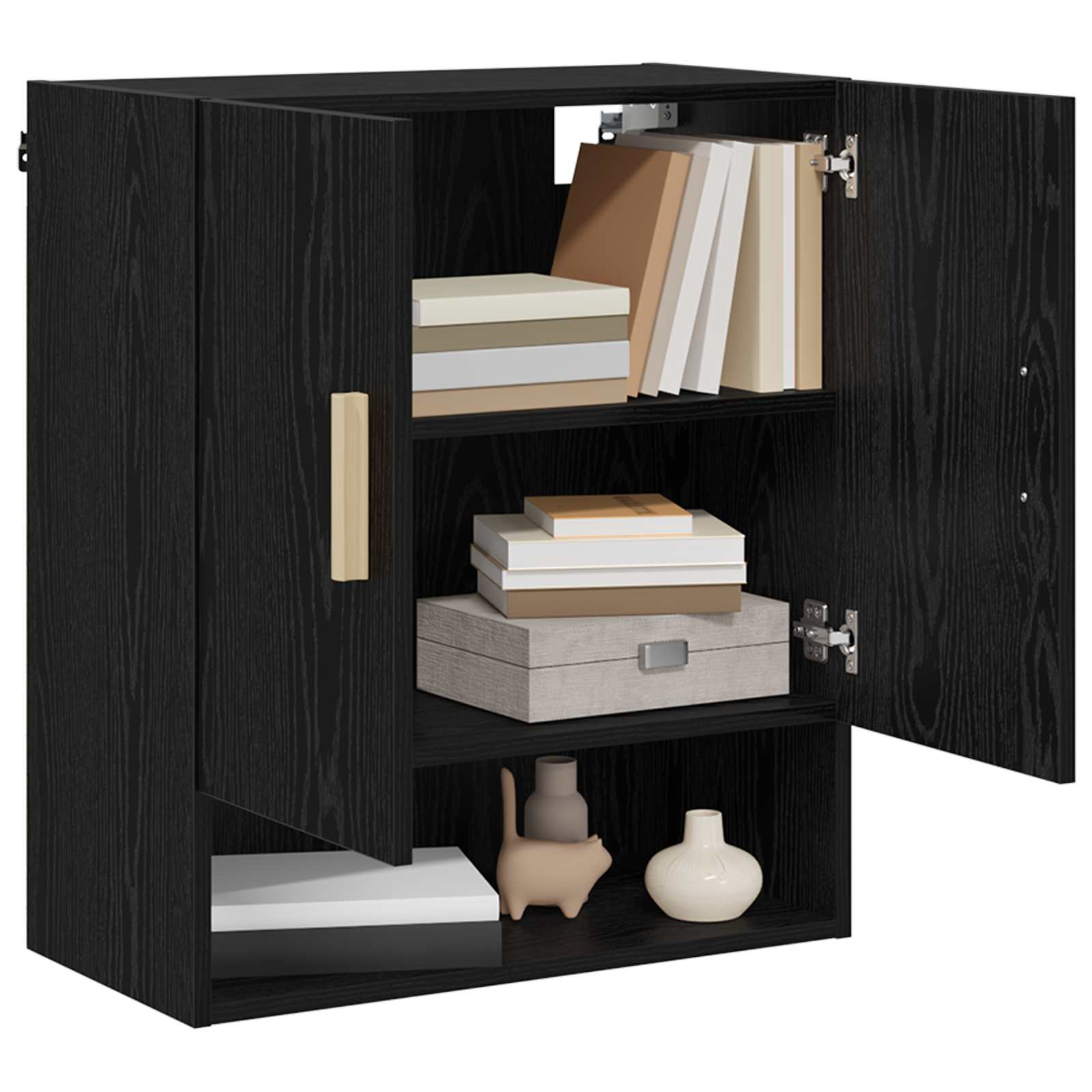 Wandschrank Schwarz Eichen-Optik 60 x 31 x 70 cm Holzwerkstoff