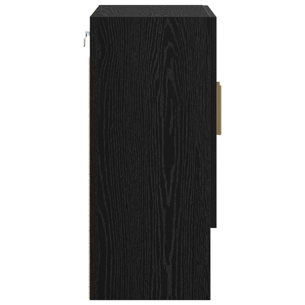 Wandschrank Schwarz Eichen-Optik 60 x 31 x 70 cm Holzwerkstoff