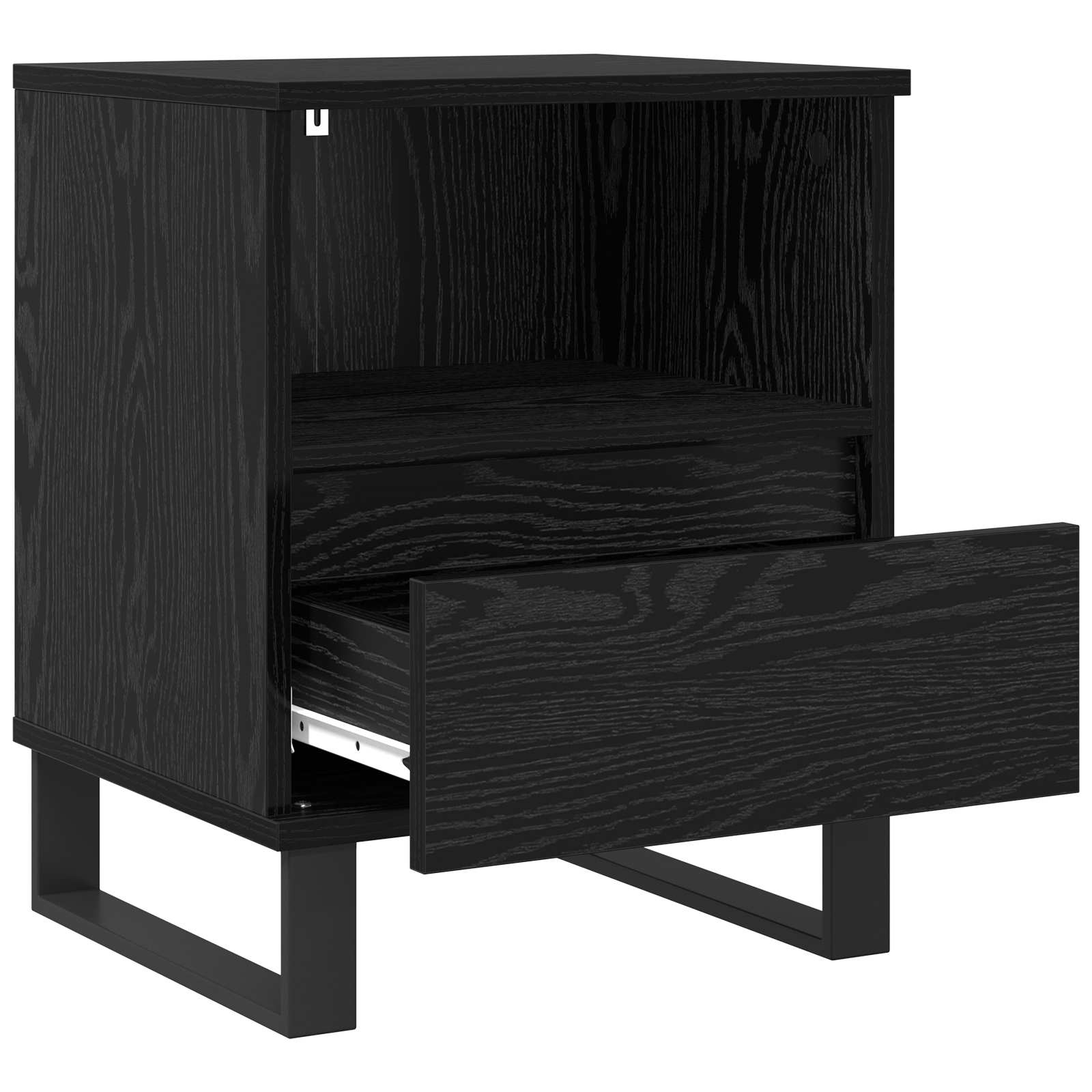 Bettschrank Schwarz Eichen-Optik 40 x 35 x 50 cm Holzwerkstoff