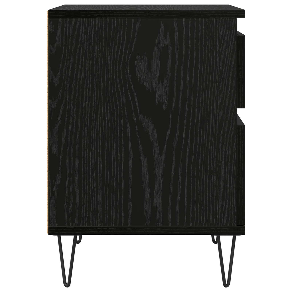 Bettschrank Schwarz Eichen-Optik 40 x 35 x 50 cm Holzwerkstoff