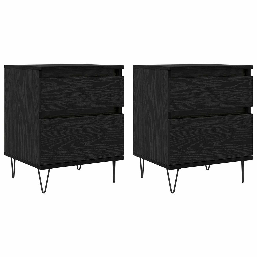 Bettschrank Schwarz Eichen-Optik 40 x 35 x 50 cm Holzwerkstoff