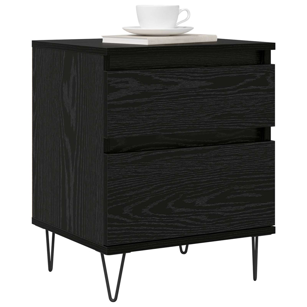 Bettschrank Schwarz Eichen-Optik 40 x 35 x 50 cm Holzwerkstoff