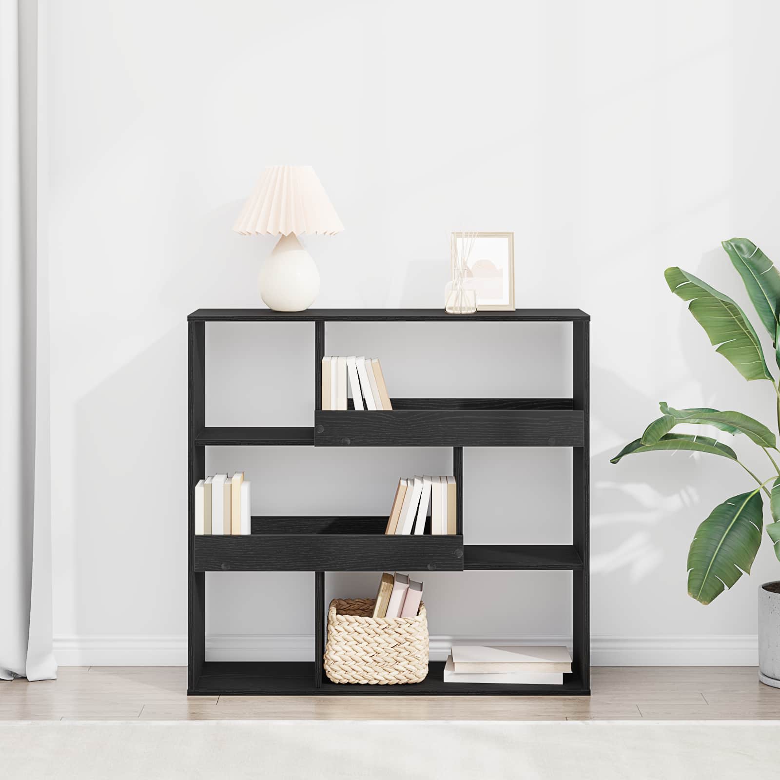 Bücherregal Schwarz Eichen-Optik 100 x 33 x 94,5 cm