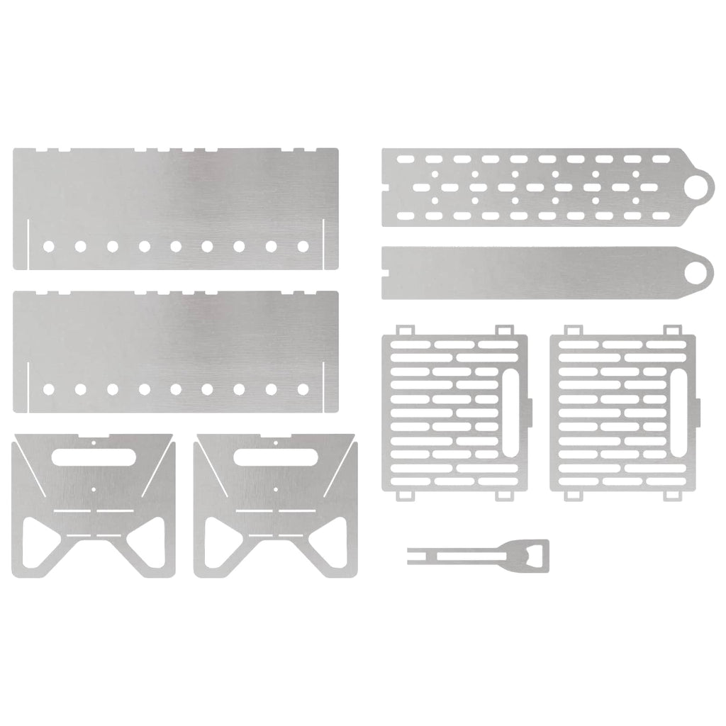 Camping Feuerstelle 42 x 22 x 18 cm Edelstahl Silber