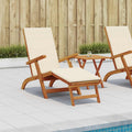 Liegestuhl zum Verstellen und Klappen 2 pcs Cremeweiß