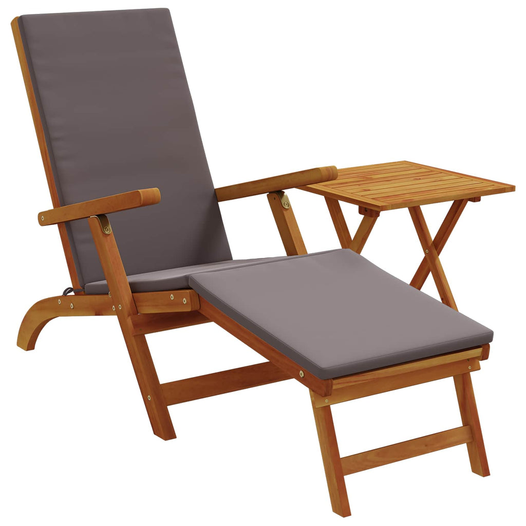 Liegestuhl zum Verstellen und Klappen 2 pcs Dunkelgrau