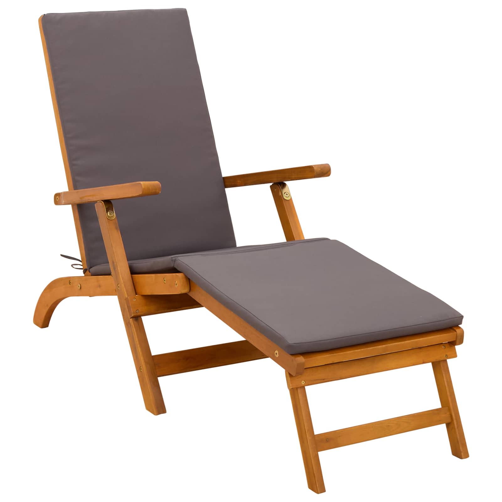 Liegestuhl zum Verstellen und Klappen 2 pcs Dunkelgrau