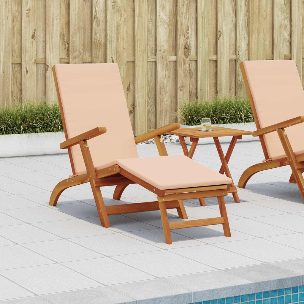 Liegestuhl zum Verstellen und Klappen 2 pcs Beige
