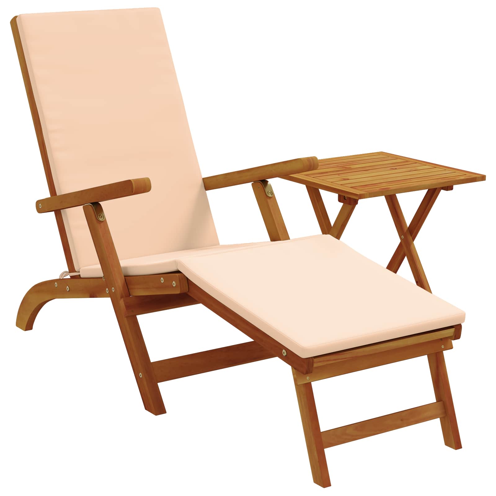 Liegestuhl zum Verstellen und Klappen 2 pcs Beige
