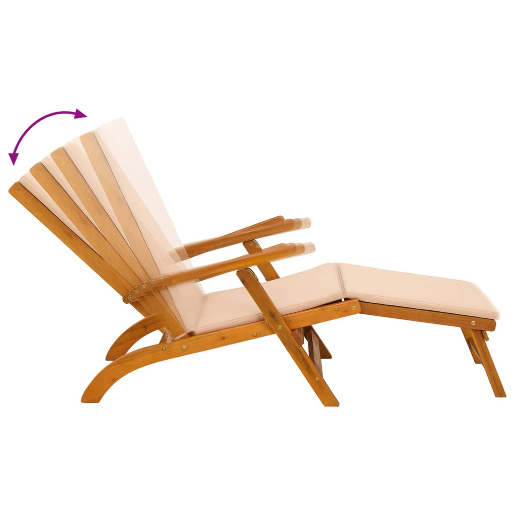 Liegestuhl zum Verstellen und Klappen 2 pcs Beige