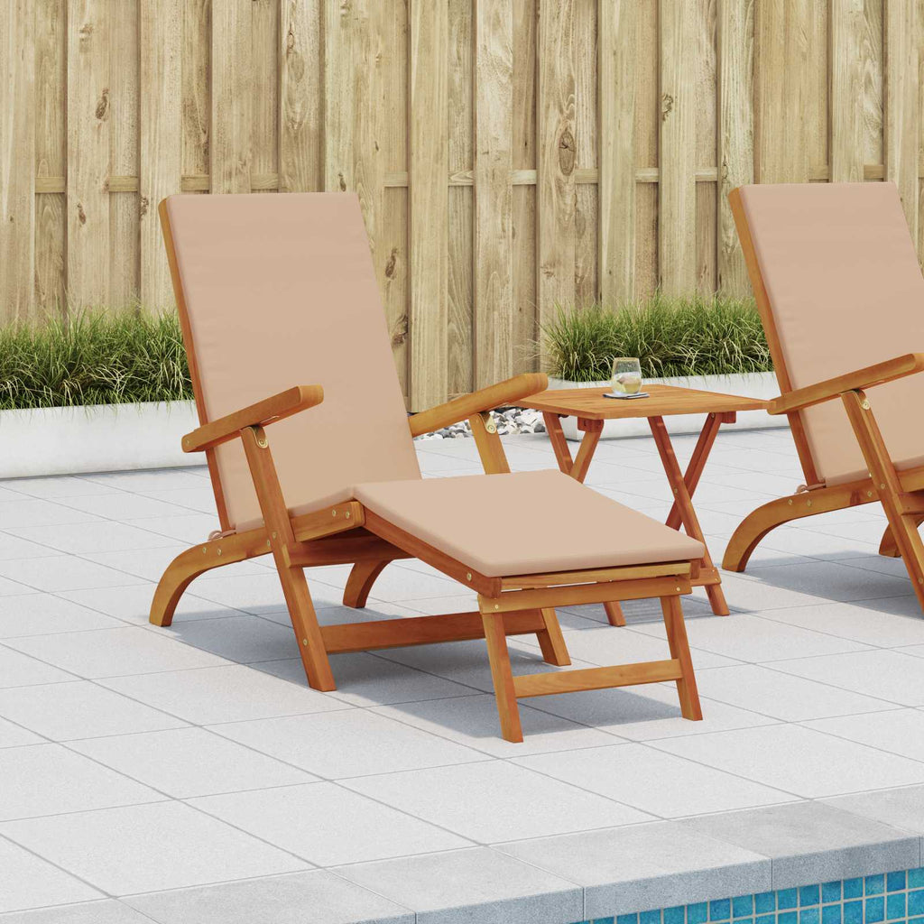 Liegestuhl zum Verstellen und Klappen 2 pcs Taupe