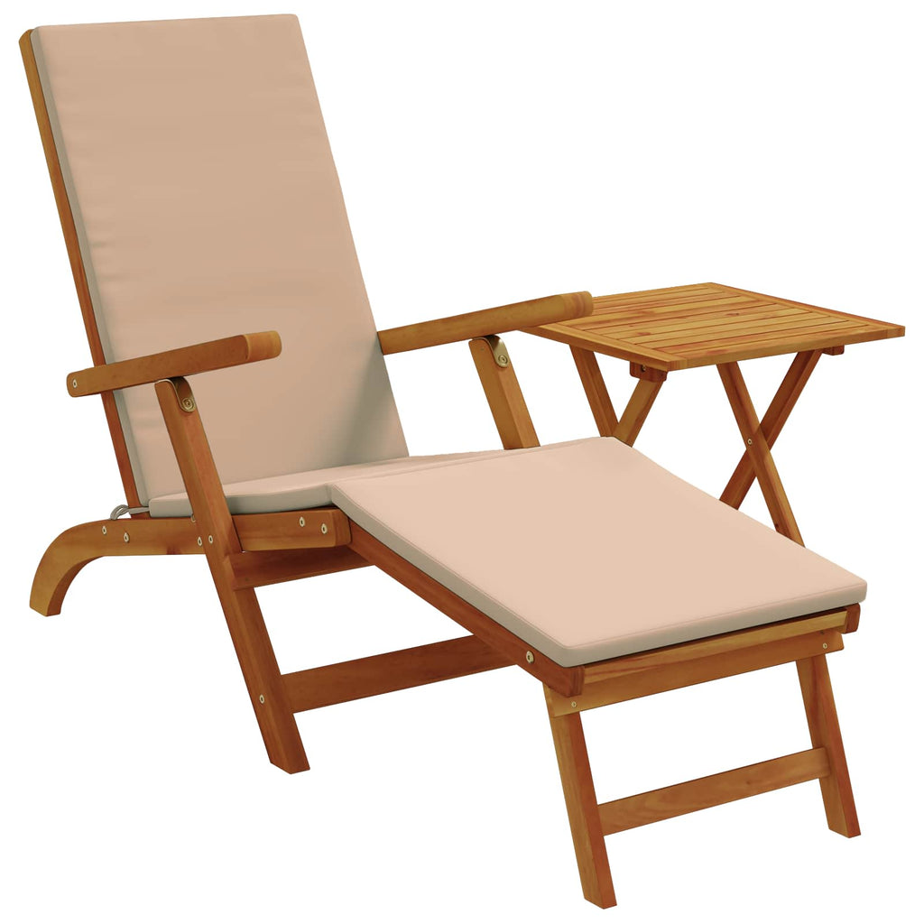 Liegestuhl zum Verstellen und Klappen 2 pcs Taupe