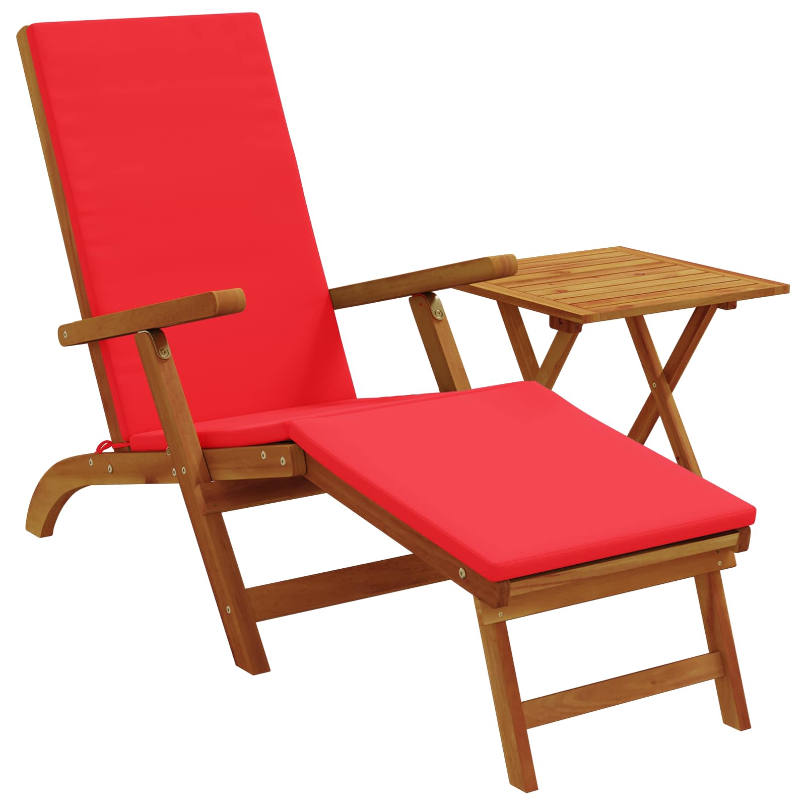 Liegestuhl zum Verstellen und Klappen 2 pcs Rot