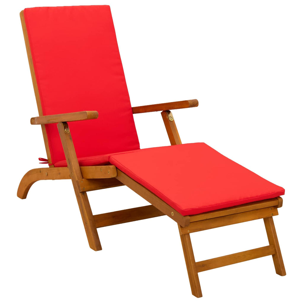 Liegestuhl zum Verstellen und Klappen 2 pcs Rot