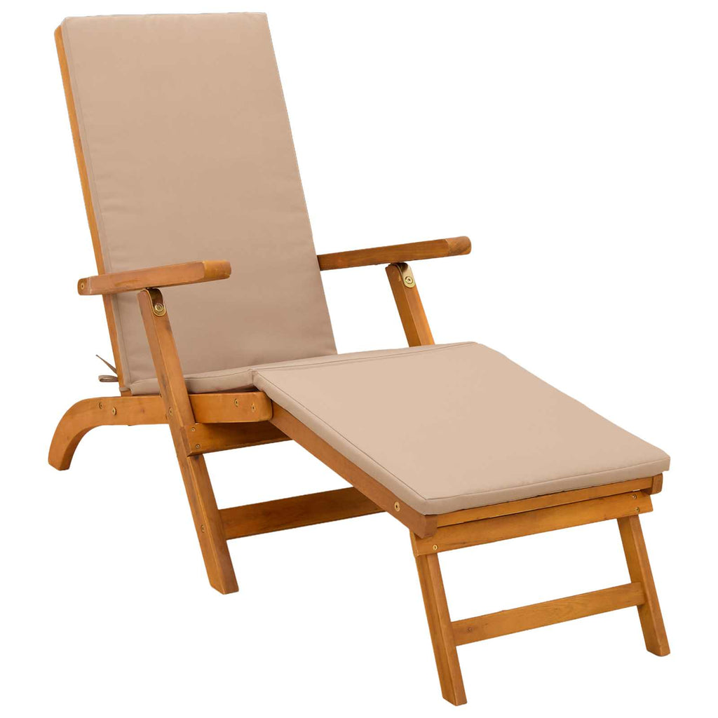 Liegestuhl zum Verstellen und Klappen 3 pcs Taupe