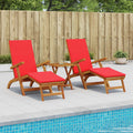Liegestuhl zum Verstellen und Klappen 3 pcs Rot