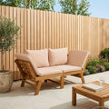 3-in-1 Gartenbank mit Kissen Massives Akazienholz Natur