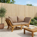 3-in-1 Gartenbank mit Kissen Massives Akazienholz Natur