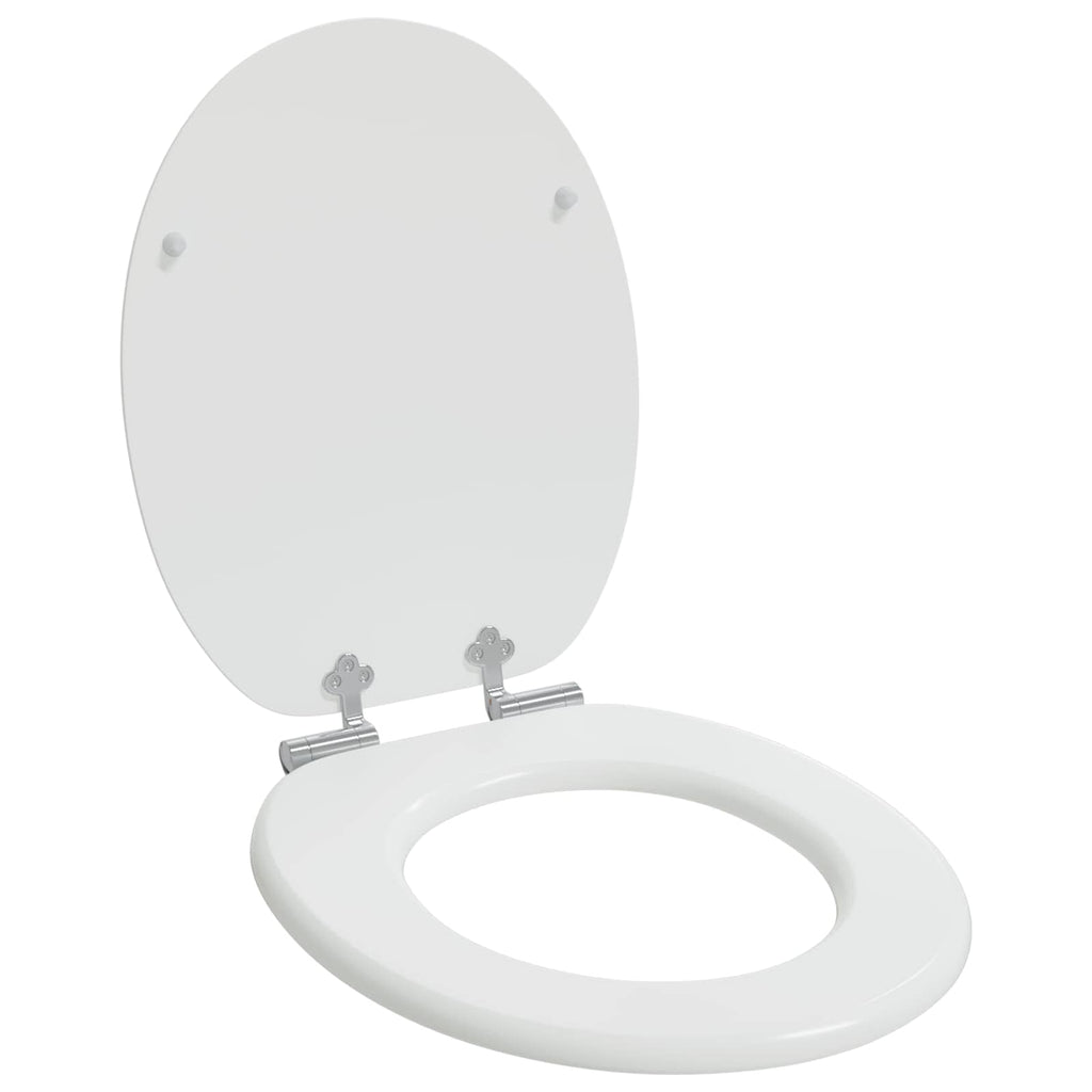 Soft-Close Toilettensitz Weiß 44 x 38 cm MDF-Platte