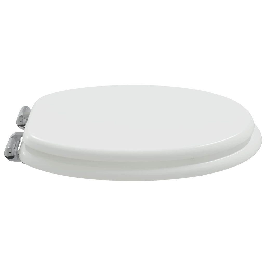 Soft-Close Toilettensitz Weiß 44 x 38 cm MDF-Platte