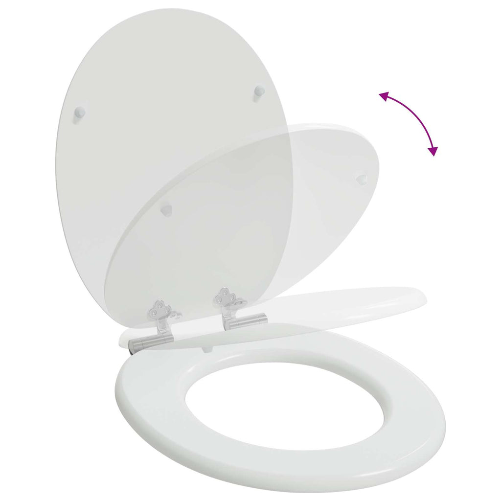 Soft-Close Toilettensitz Weiß 44 x 38 cm MDF-Platte