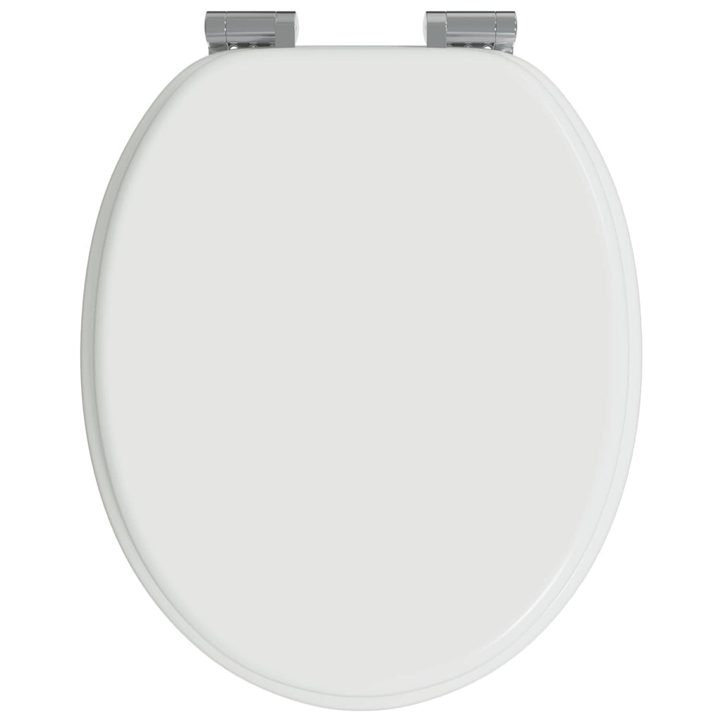Soft-Close Toilettensitz Weiß 44 x 38 cm MDF-Platte