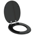 Soft-Close Toilettensitz Schwarz 44 x 38 cm MDF-Platte