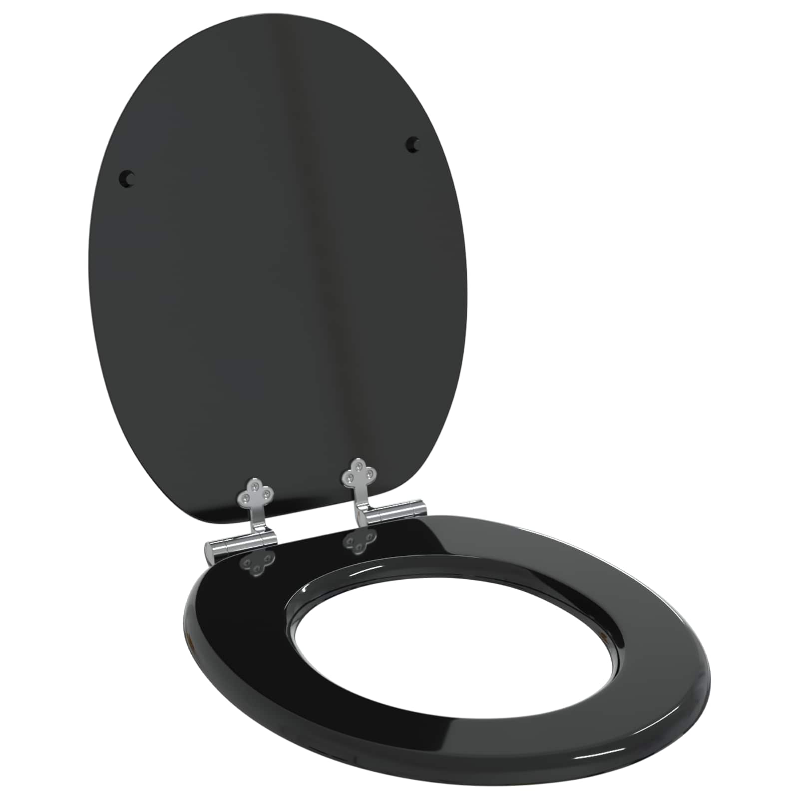 Soft-Close Toilettensitz Schwarz 44 x 38 cm MDF-Platte