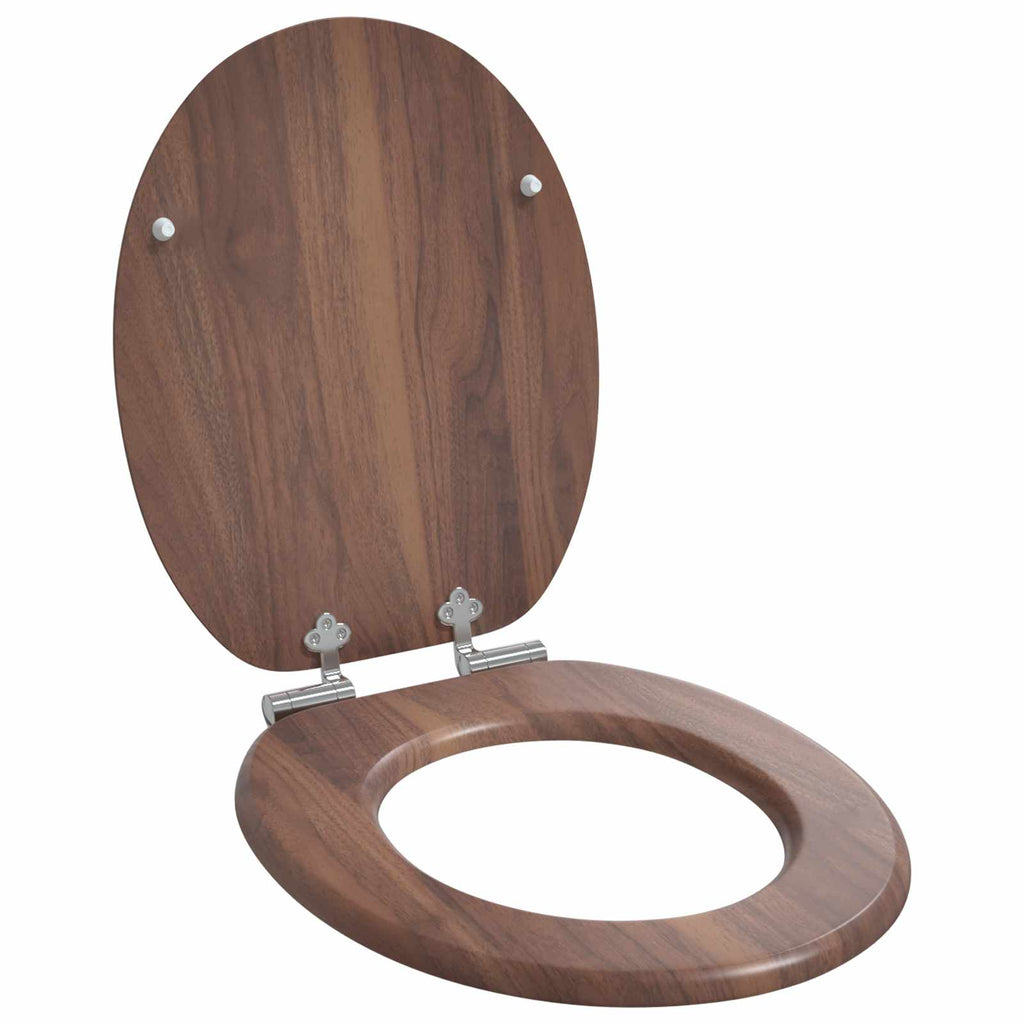 Soft-Close Toilettensitz Braun 44 x 38 cm MDF-Platte
