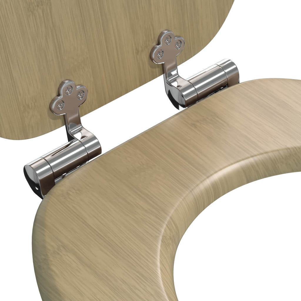 Soft-Close Toilettensitz Heller Bambusfarbton 44 x 38 cm