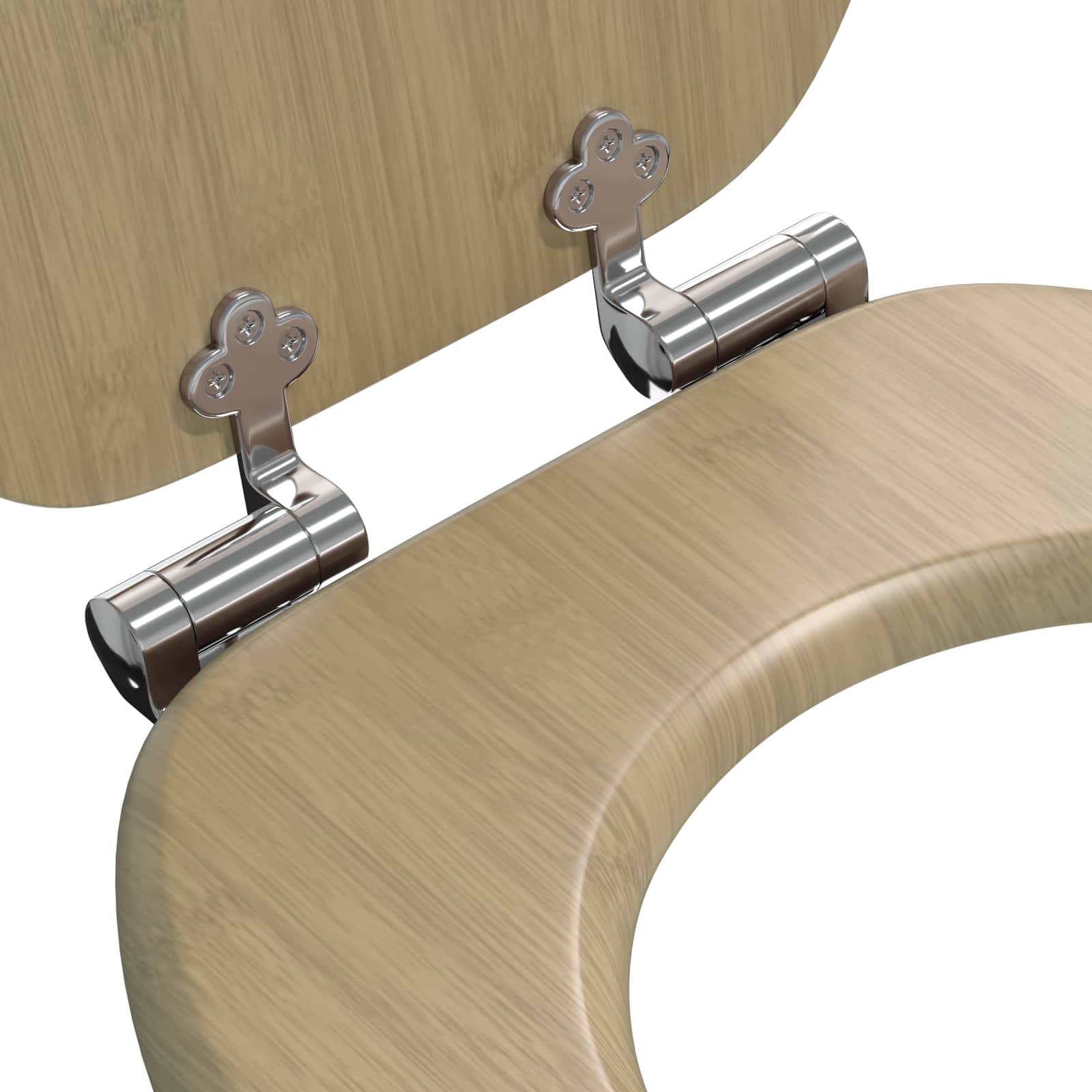 Soft-Close Toilettensitz Heller Bambusfarbton 44 x 38 cm