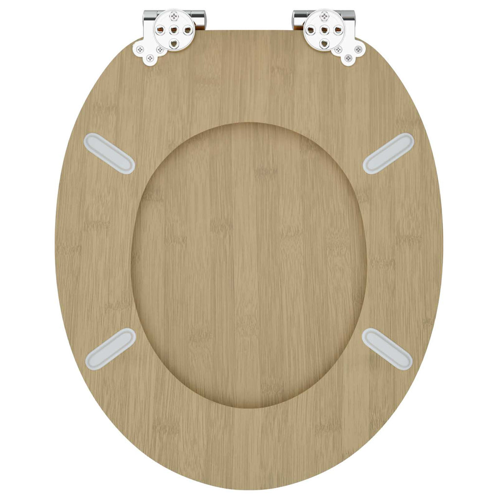 Soft-Close Toilettensitz Heller Bambusfarbton 44 x 38 cm