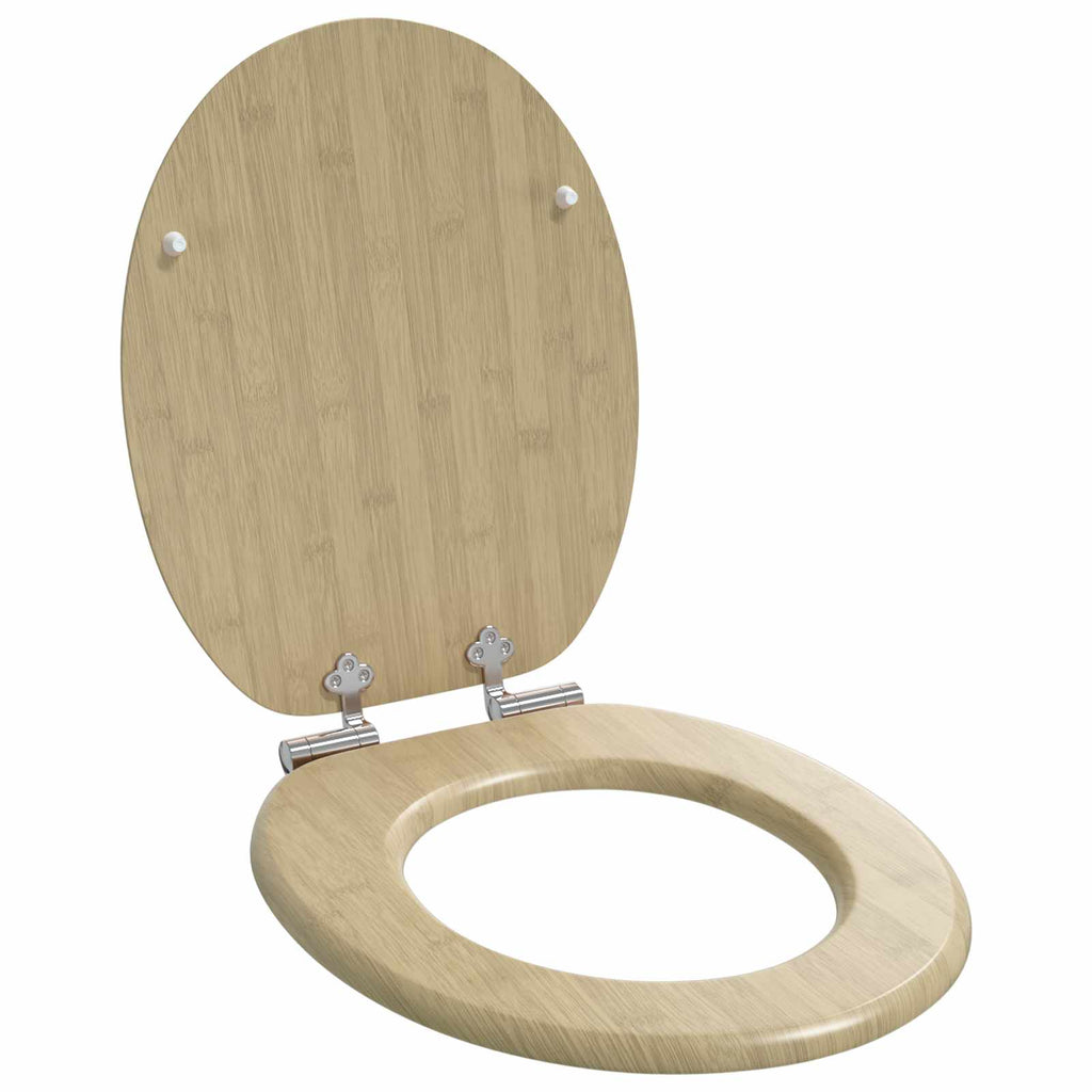 Soft-Close Toilettensitz Heller Bambusfarbton 44 x 38 cm