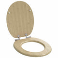Soft-Close Toilettensitz Heller Bambusfarbton 44 x 38 cm