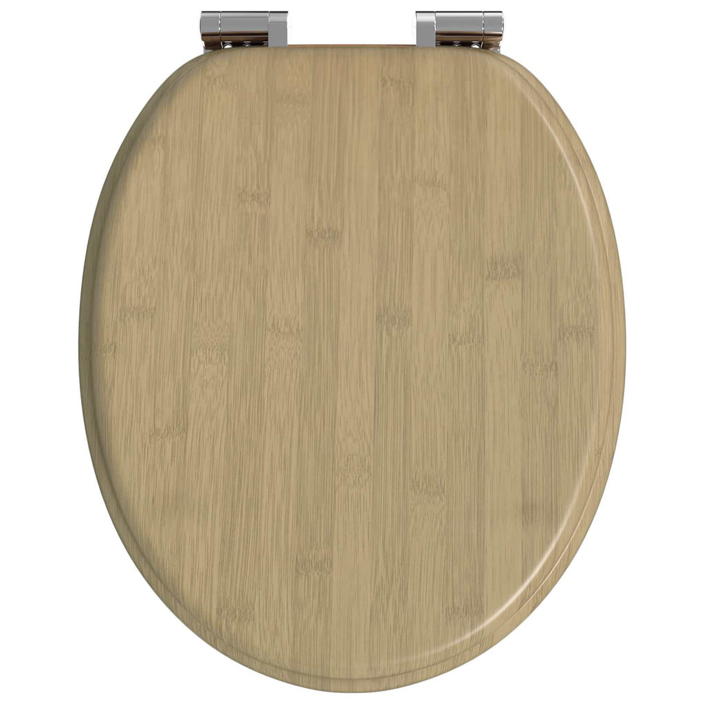 Soft-Close Toilettensitz Heller Bambusfarbton 44 x 38 cm