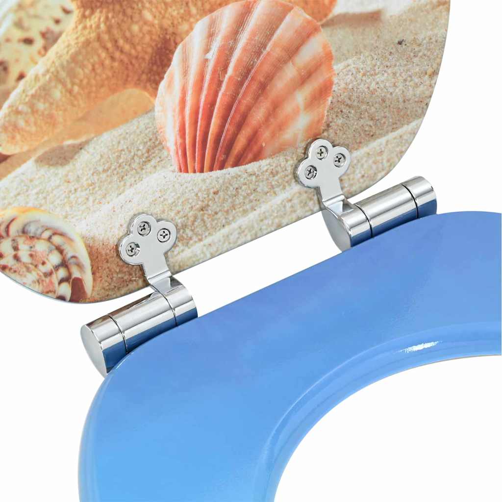 Soft-Close Toilettensitz Meeres Muschel 44 x 38 cm MDF-Platte