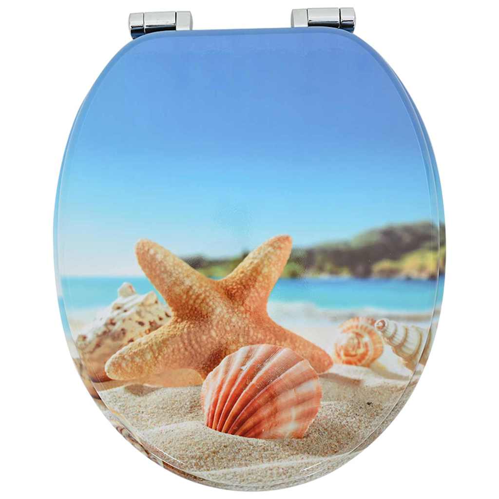 Soft-Close Toilettensitz Meeres Muschel 44 x 38 cm MDF-Platte