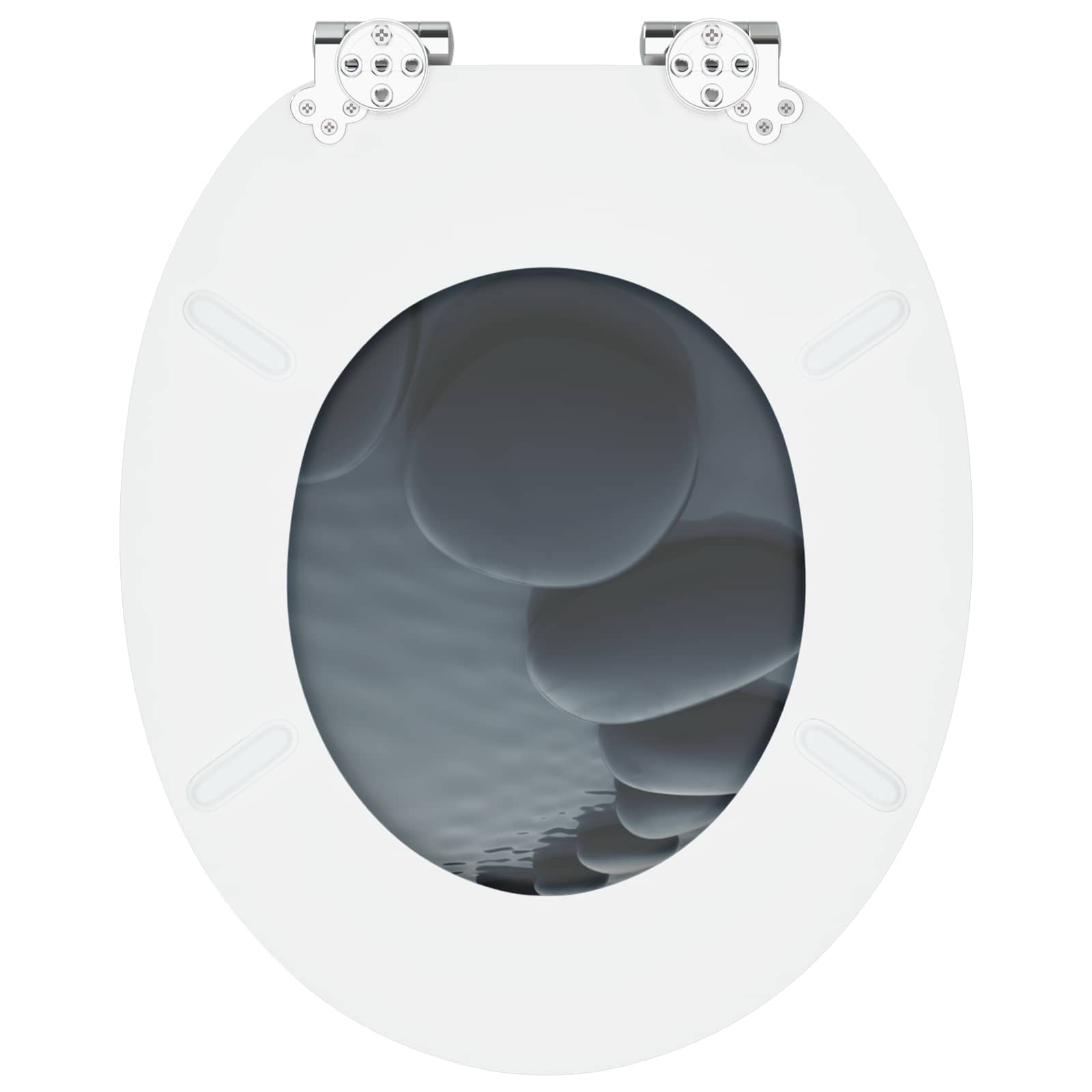 Soft-Close Toilettensitz Grau 44 x 38 cm MDF-Platte