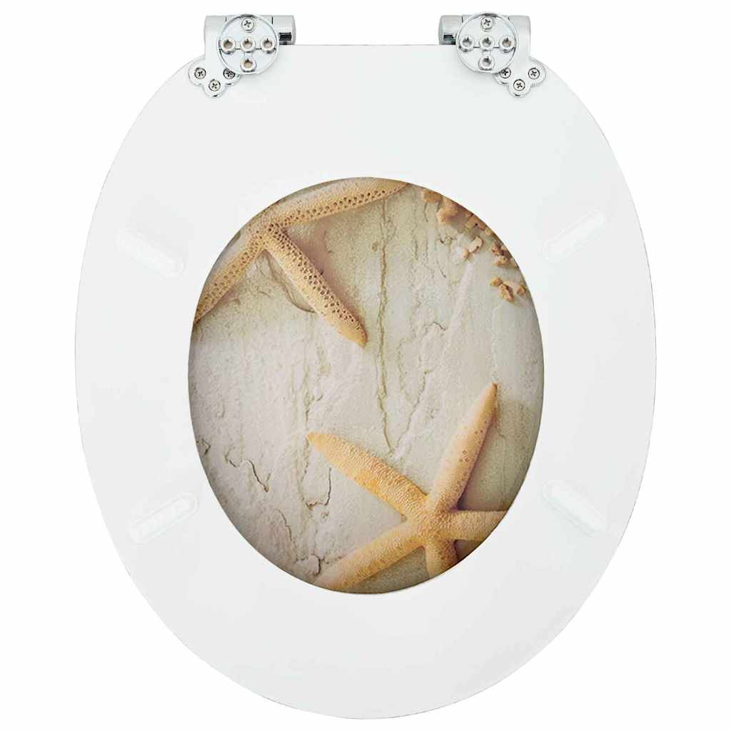 Soft-Close Toilettensitz Gelb und Weiß 44 x 38 cm MDF-Platte