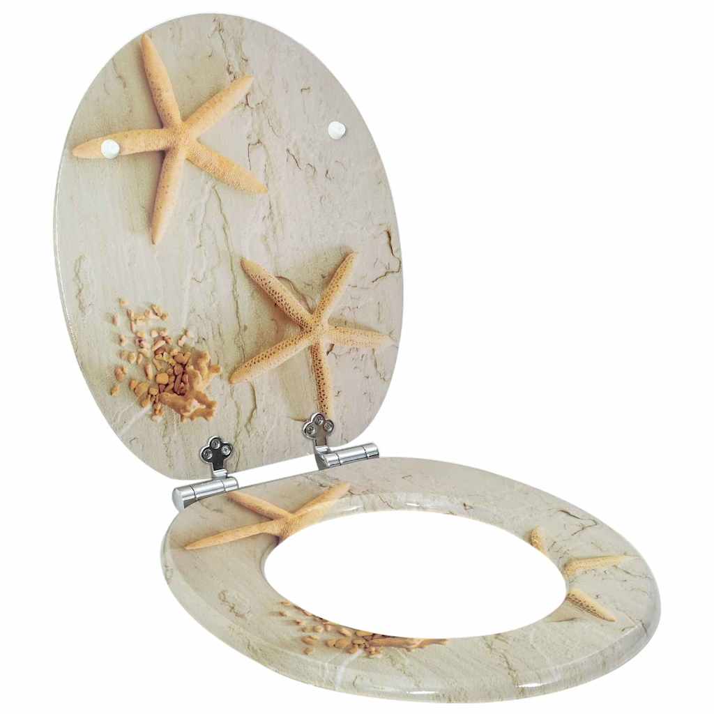 Soft-Close Toilettensitz Gelb und Weiß 44 x 38 cm MDF-Platte