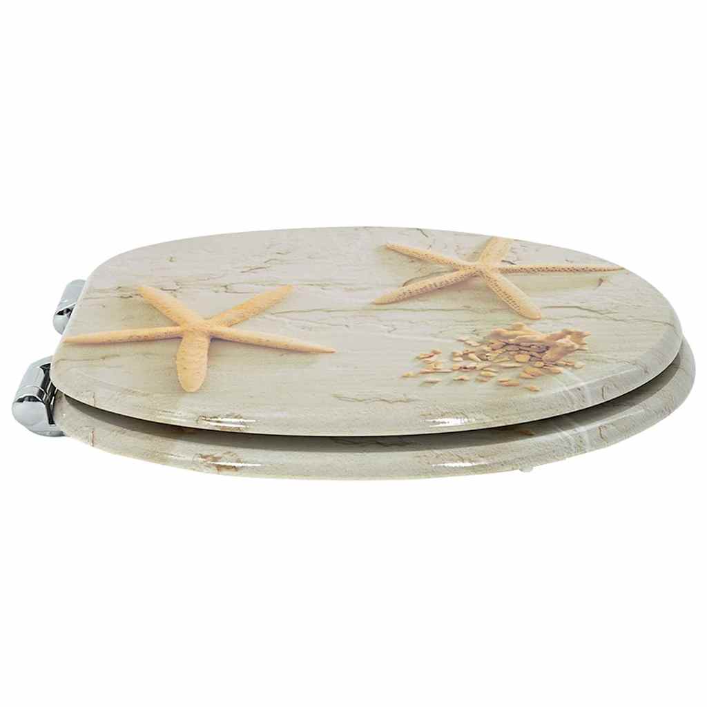 Soft-Close Toilettensitz Gelb und Weiß 44 x 38 cm MDF-Platte