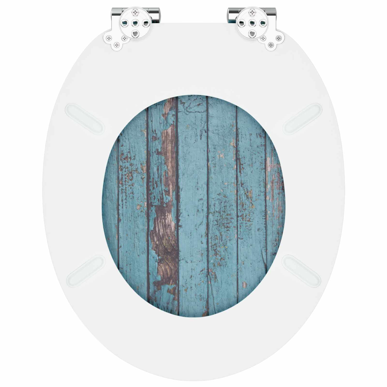 Soft-Close Toilettensitz Blau 44 x 38 cm MDF-Platte