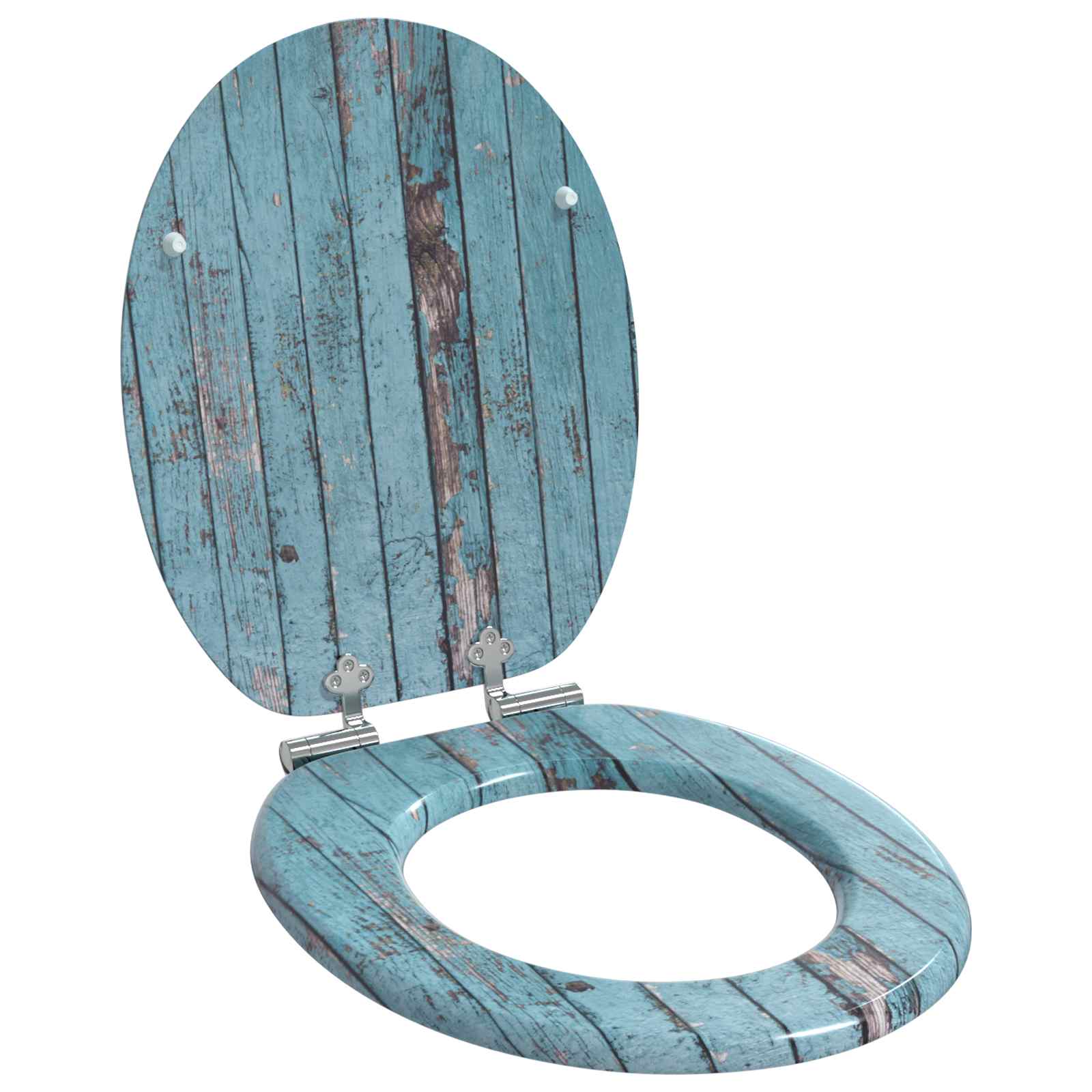 Soft-Close Toilettensitz Blau 44 x 38 cm MDF-Platte