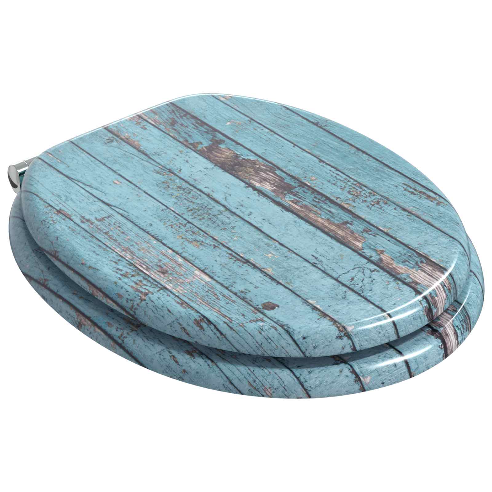 Soft-Close Toilettensitz Blau 44 x 38 cm MDF-Platte