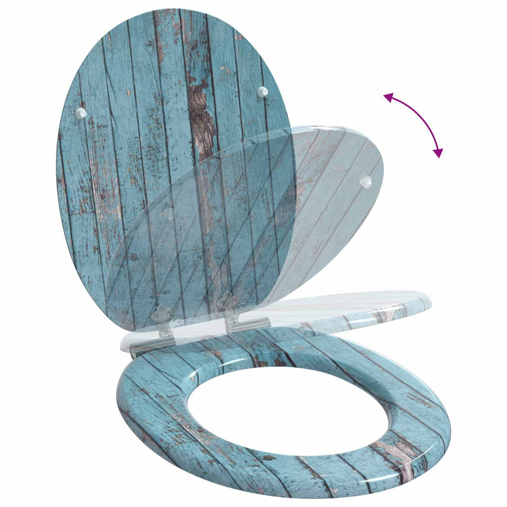 Soft-Close Toilettensitz Blau 44 x 38 cm MDF-Platte